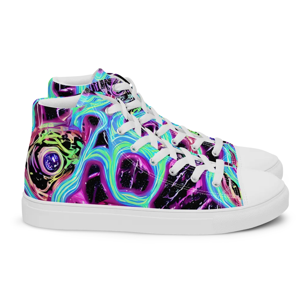 Cosmic Lava on Women's High Top Canvas Shoes — Right