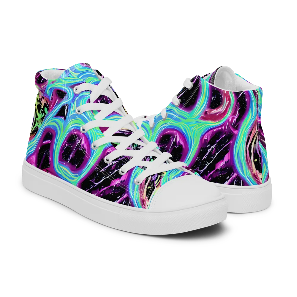 Cosmic Lava on Women's High Top Canvas Shoes — Right