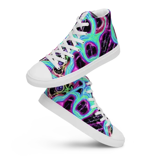 Cosmic Lava on a Women's High Top Canvas Shoes