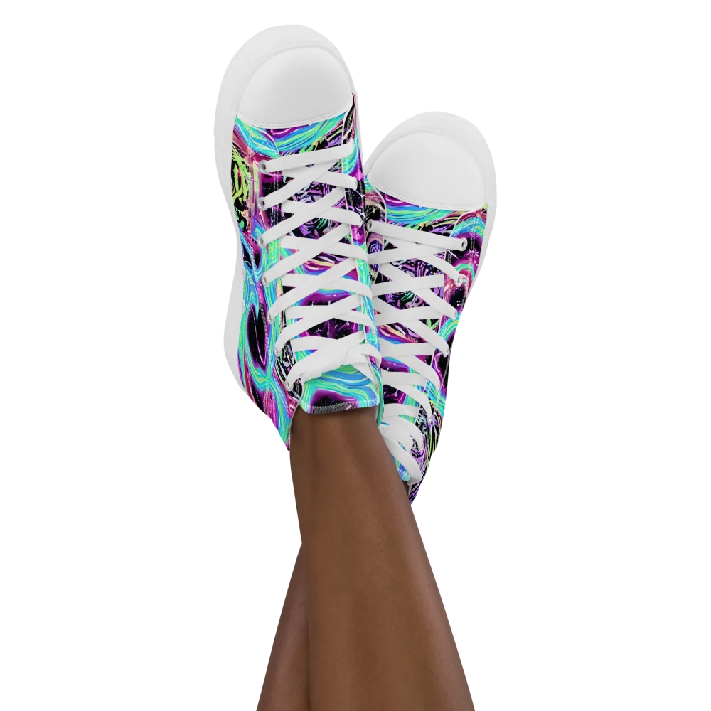 Cosmic Lava on Women's High Top Canvas Shoes — Front