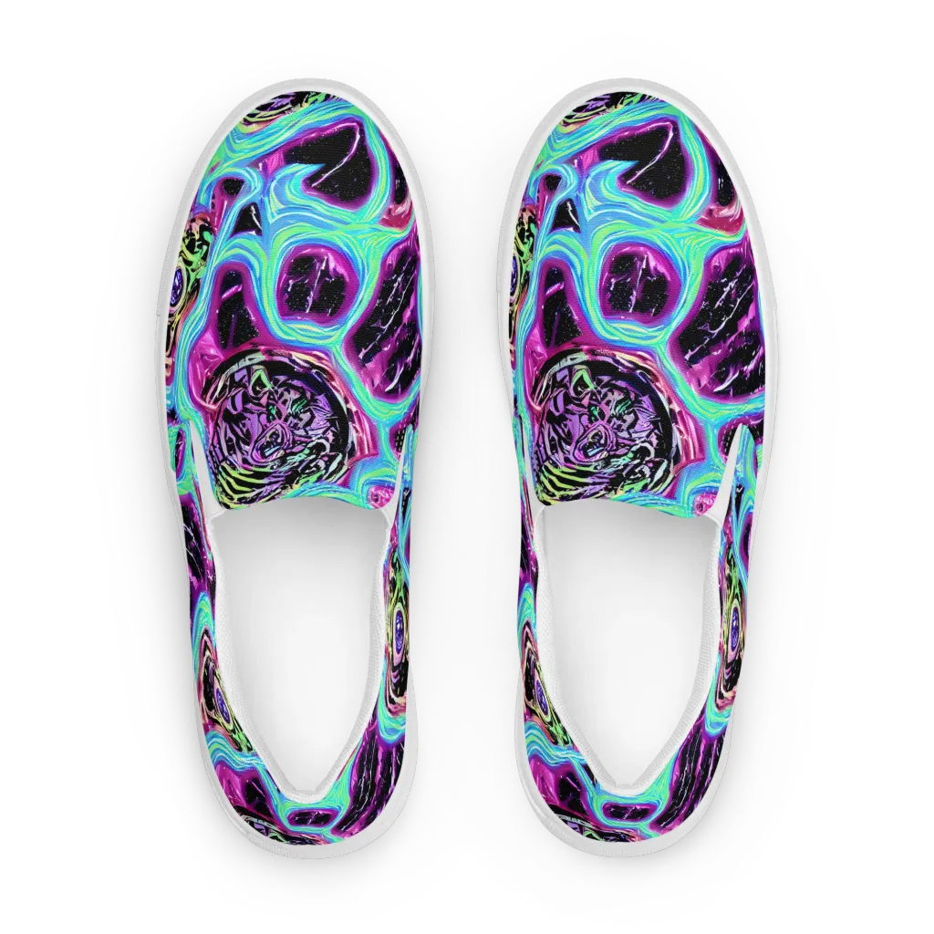 Cosmic Lava on Men's Slip-On Canvas Shoes — Front