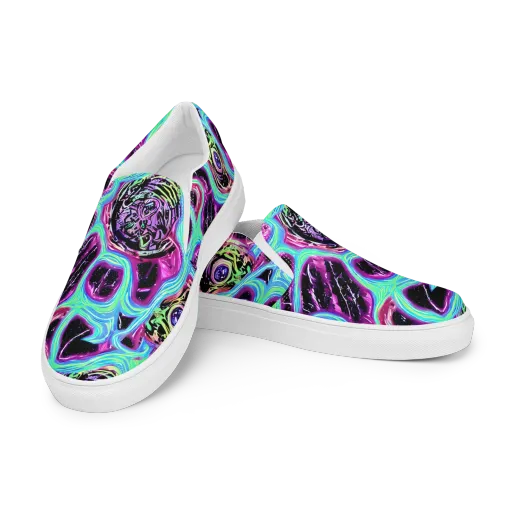 Cosmic Lava on a Men's Slip-On Canvas Shoes