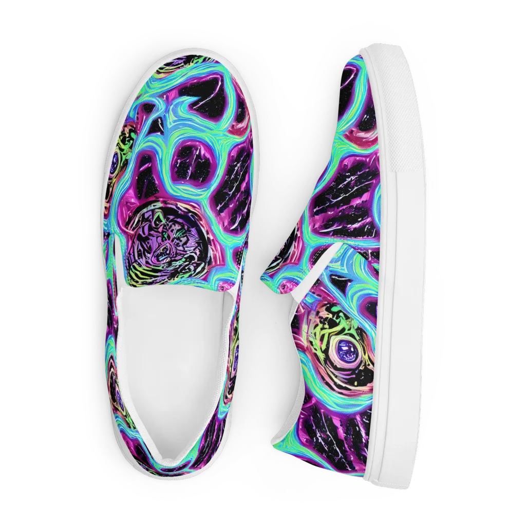 Cosmic Lava on Men's Slip-On Canvas Shoes — Front