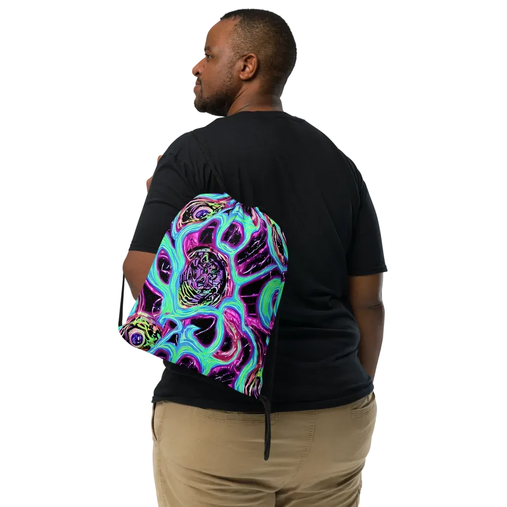 Cosmic Lava on Drawstring Bag — Front