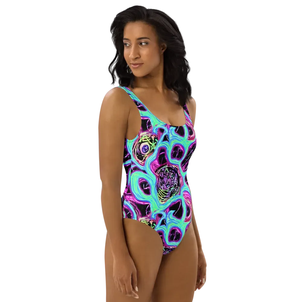 Cosmic Lava on One-Piece Swimsuit — Right