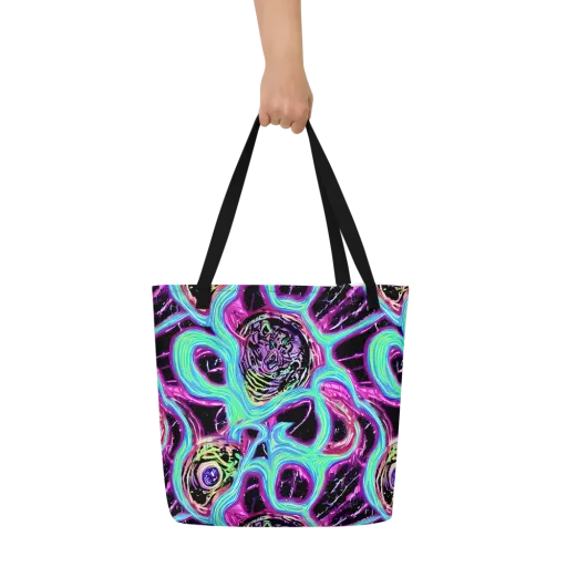 Cosmic Lava on a Large Tote Bag W/ Pocket