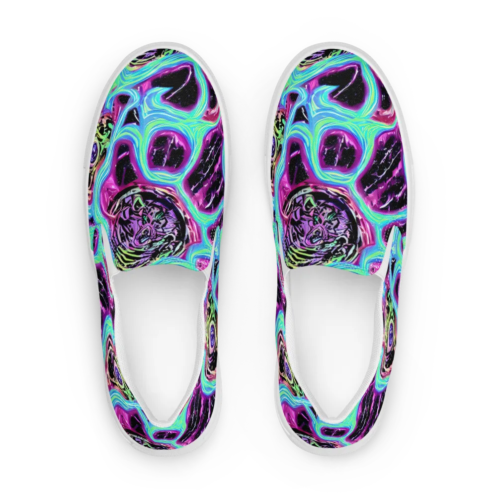 Cosmic Lava on Women's Slip-On Canvas Shoes — Front