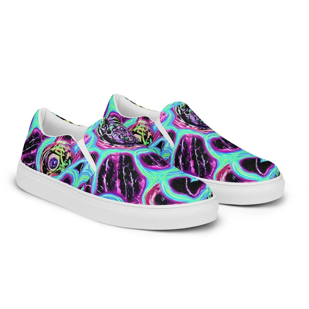 Cosmic Lava on Women's Slip-On Canvas Shoes — Right Front