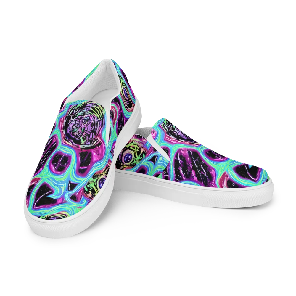 Cosmic Lava on Women's Slip-On Canvas Shoes — Left Front