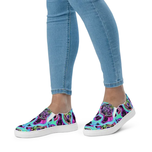Cosmic Lava on a Women's Slip-On Canvas Shoes