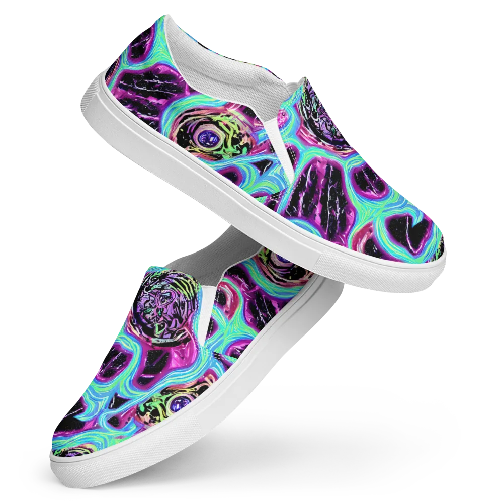 Cosmic Lava on Women's Slip-On Canvas Shoes — Front