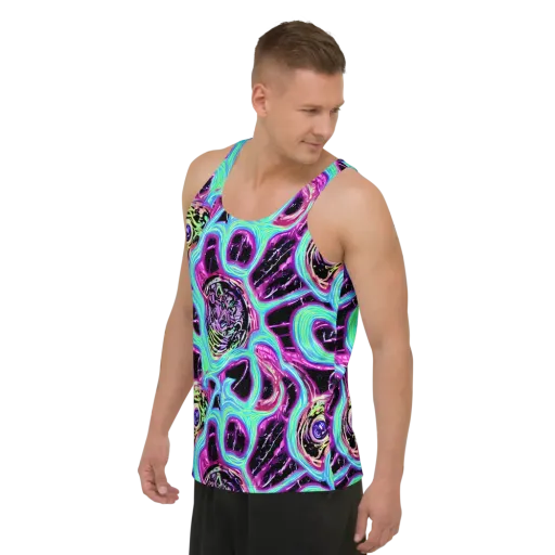 Cosmic Lava on a Men's Tank Top