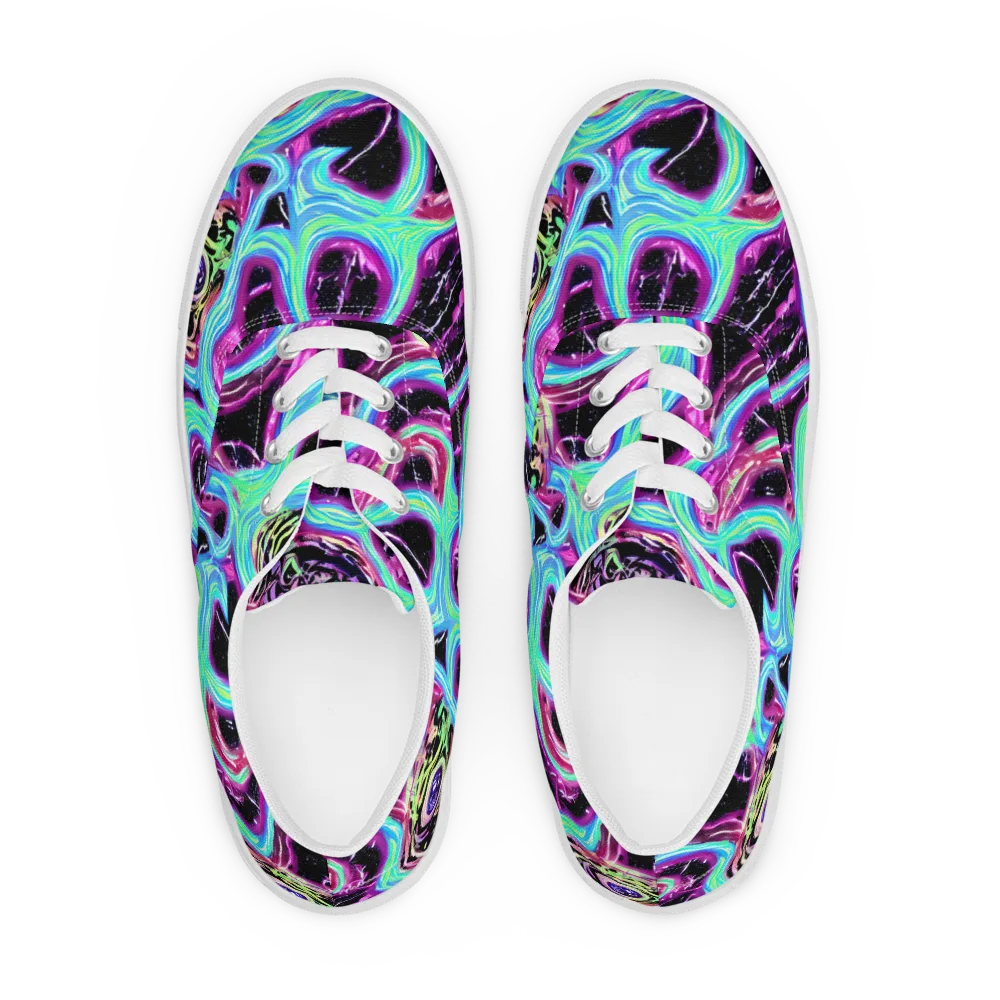 Cosmic Lava on Men's Lace-Up Canvas Shoes — Front