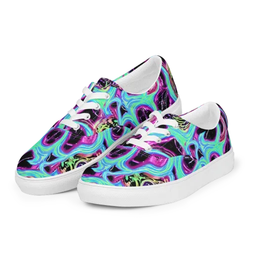 Cosmic Lava on a Men's Lace-Up Canvas Shoes