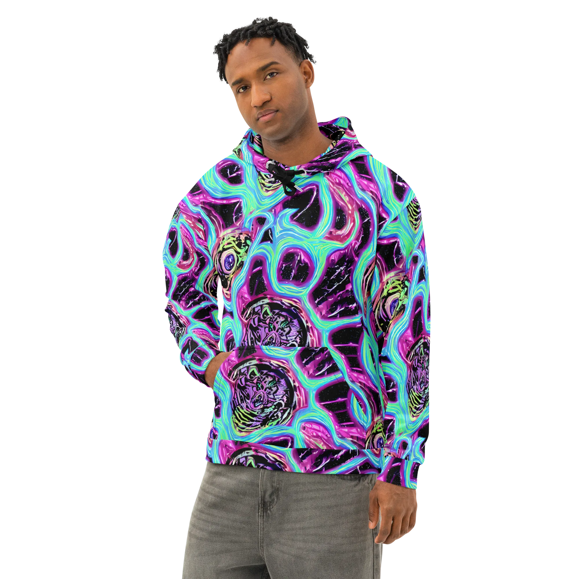 Cosmic Lava on Cotton Hoodie — Left Front