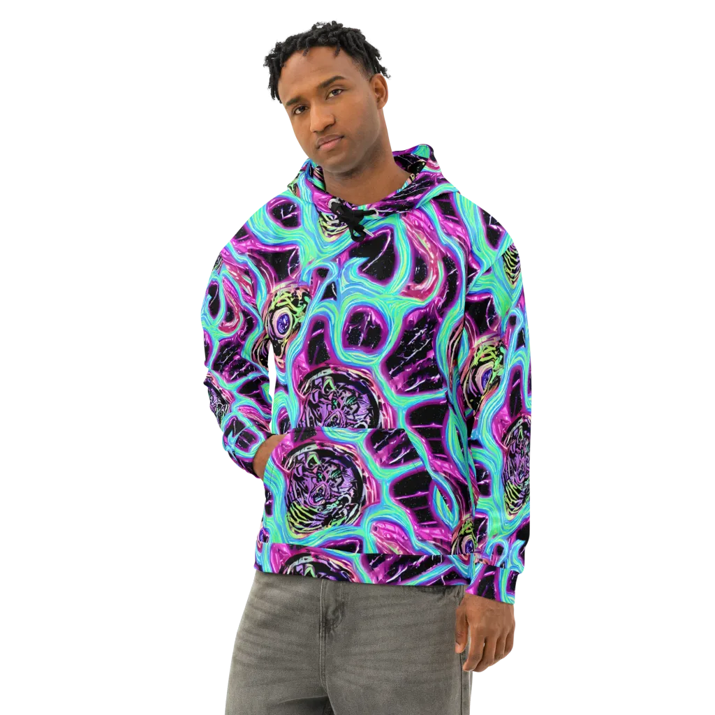 Cosmic Lava on Cotton Hoodie — Left Front