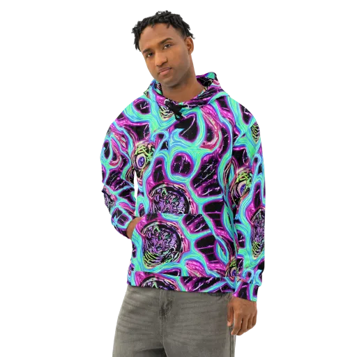 Cosmic Lava on a Cotton Hoodie