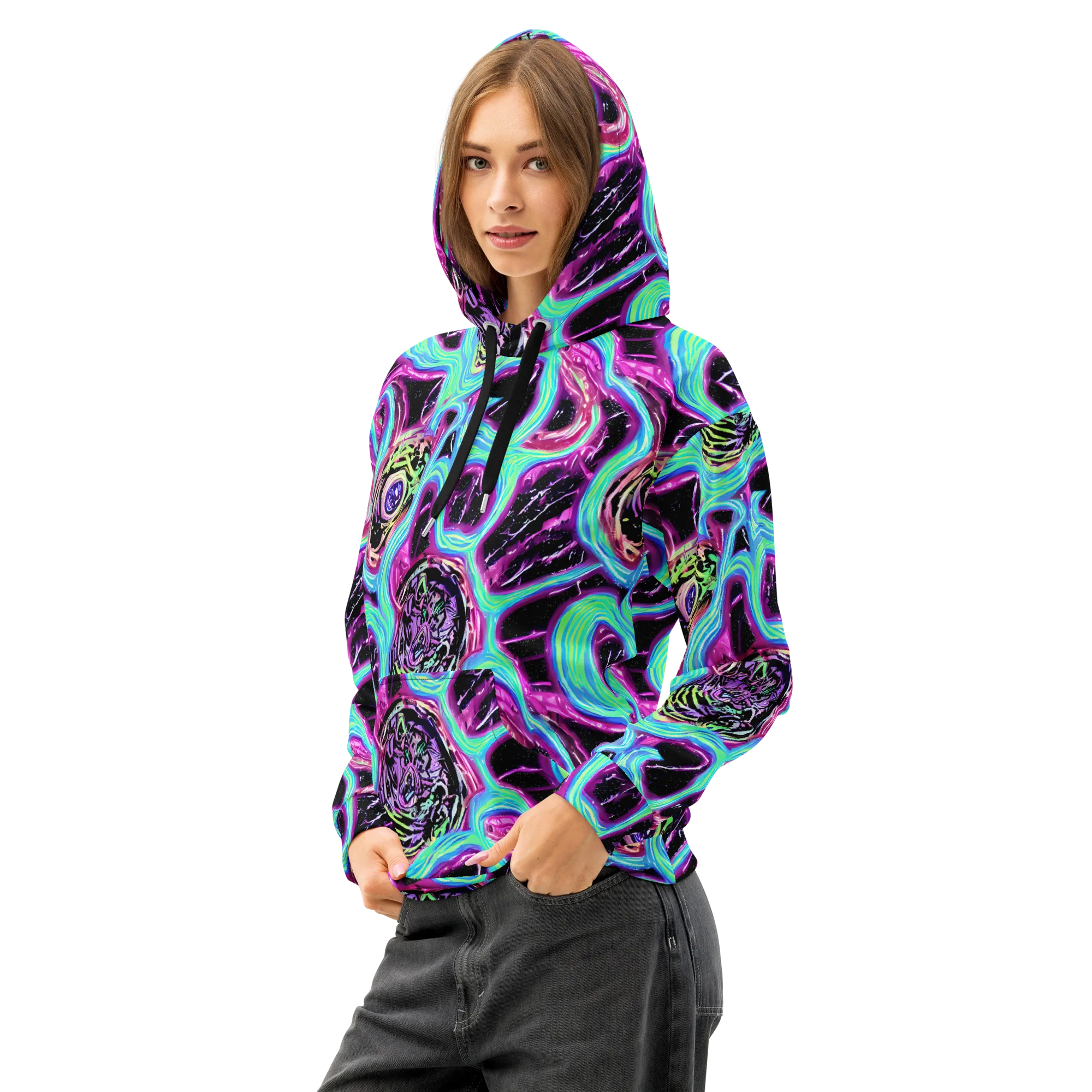 Cosmic Lava on Cotton Hoodie — Left Front