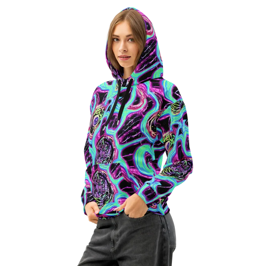 Cosmic Lava on Cotton Hoodie — Left Front