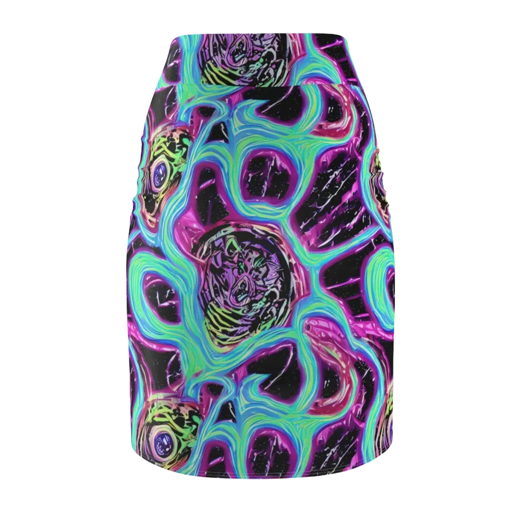 Cosmic Lava on Pencil Skirt — Back