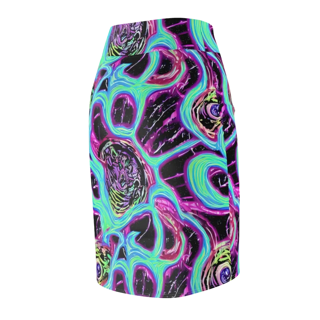 Cosmic Lava on Pencil Skirt — Back Side