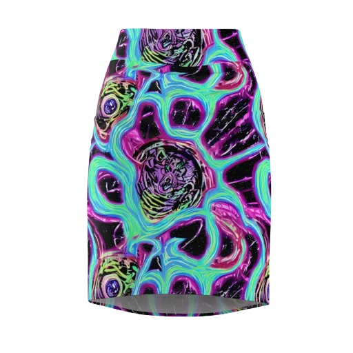 Cosmic Lava on a Pencil Skirt