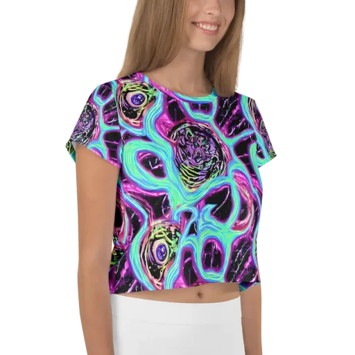 Cosmic Lava on a Crop Tee