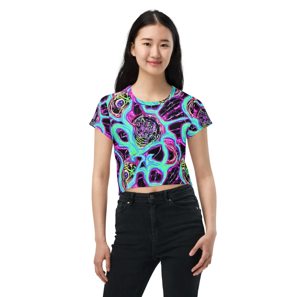 Cosmic Lava on Crop Tee — Front