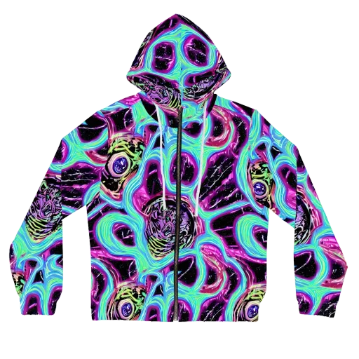 Cosmic Lava on a Women's Full-Zip Hoodie