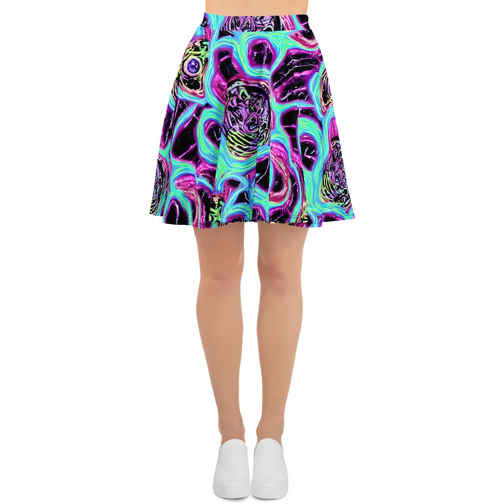 Cosmic Lava on Skater Skirt — Front
