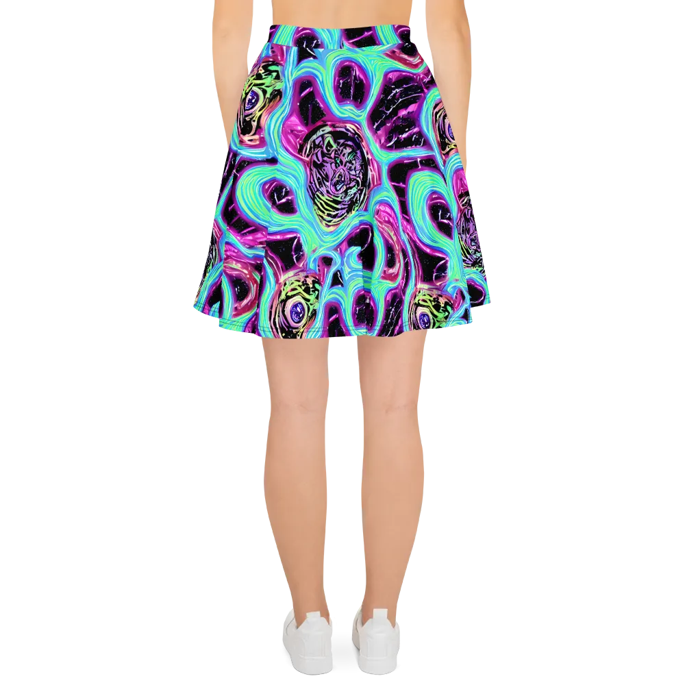 Cosmic Lava on Skater Skirt — Back