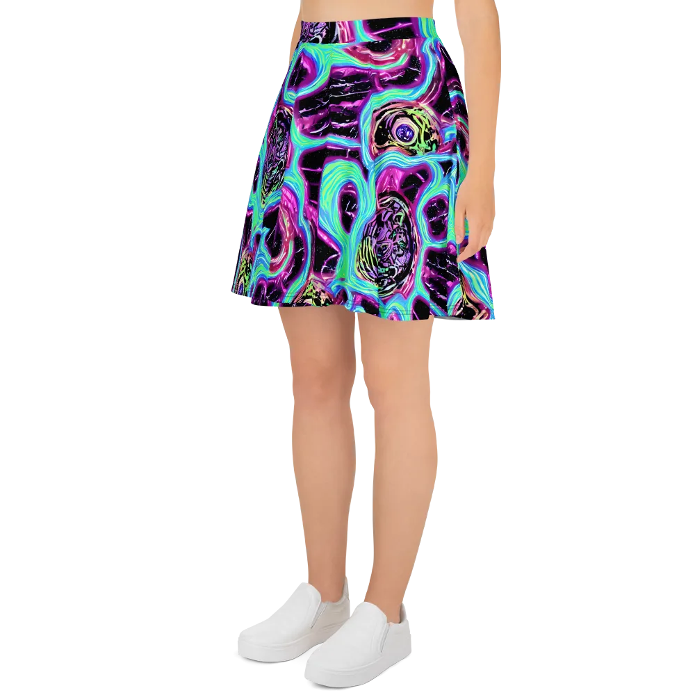 Cosmic Lava on Skater Skirt — Left