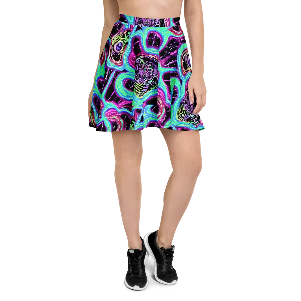 Cosmic Lava on Skater Skirt — Front