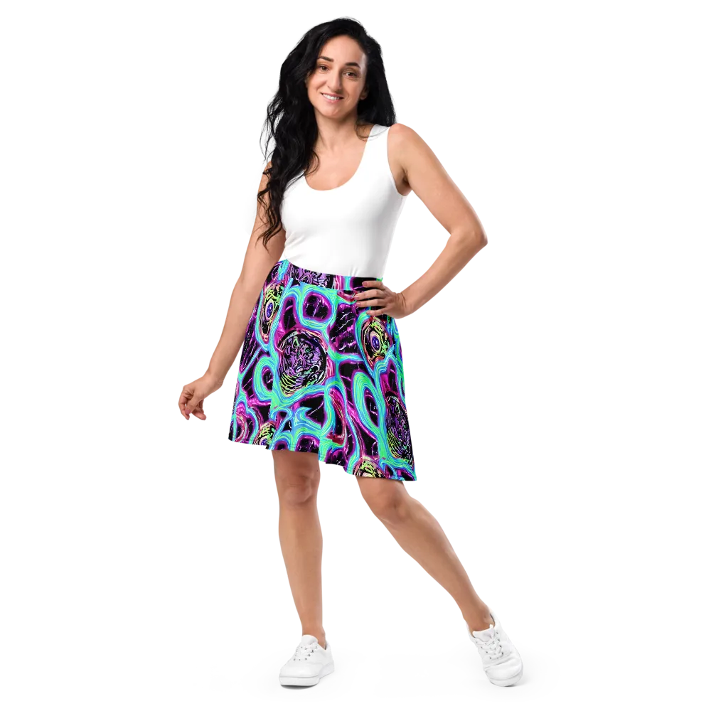 Cosmic Lava on Skater Skirt — Front