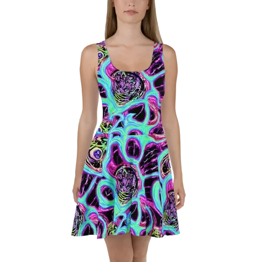 Cosmic Lava on a Skater Dress
