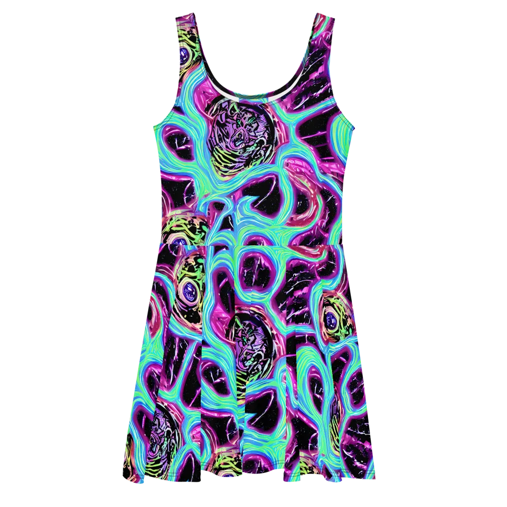 Cosmic Lava on Skater Dress — Front