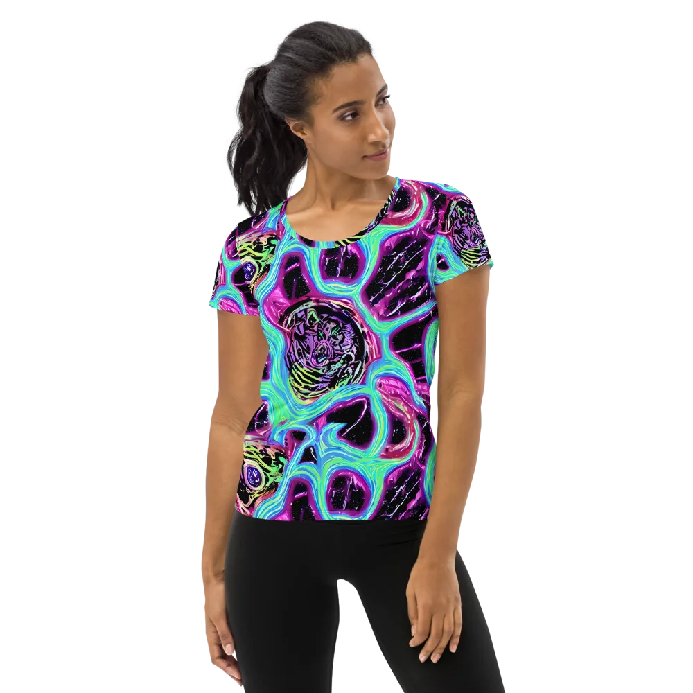Cosmic Lava on Women's Athletic T-Shirt — Front