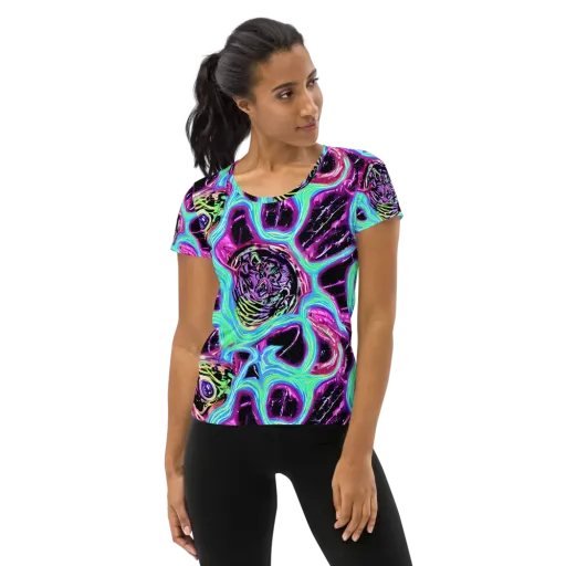 Cosmic Lava on a Women's Athletic T-Shirt