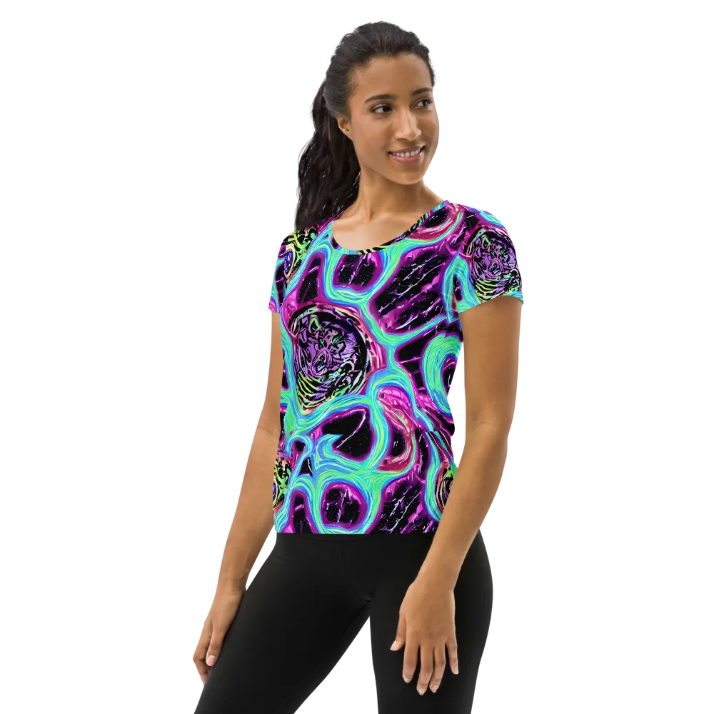 Cosmic Lava on Women's Athletic T-Shirt — Left