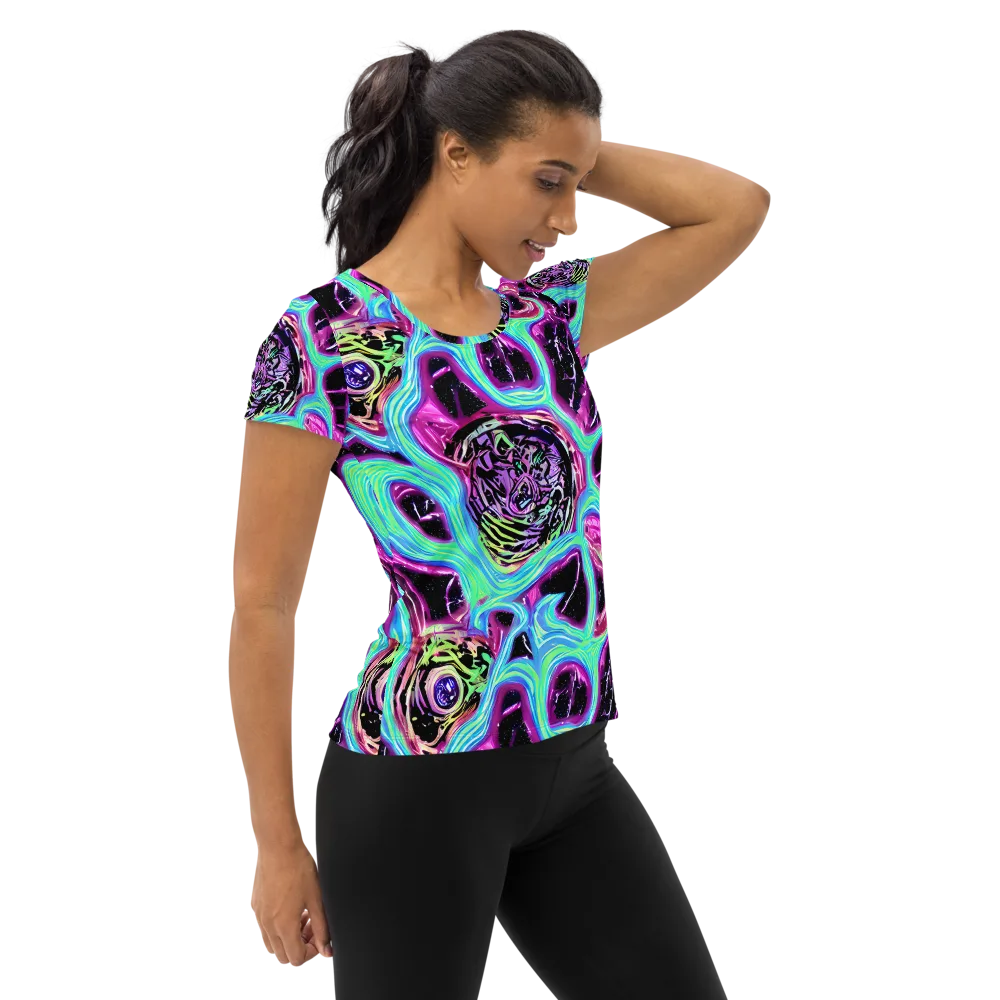 Cosmic Lava on Women's Athletic T-Shirt — Right