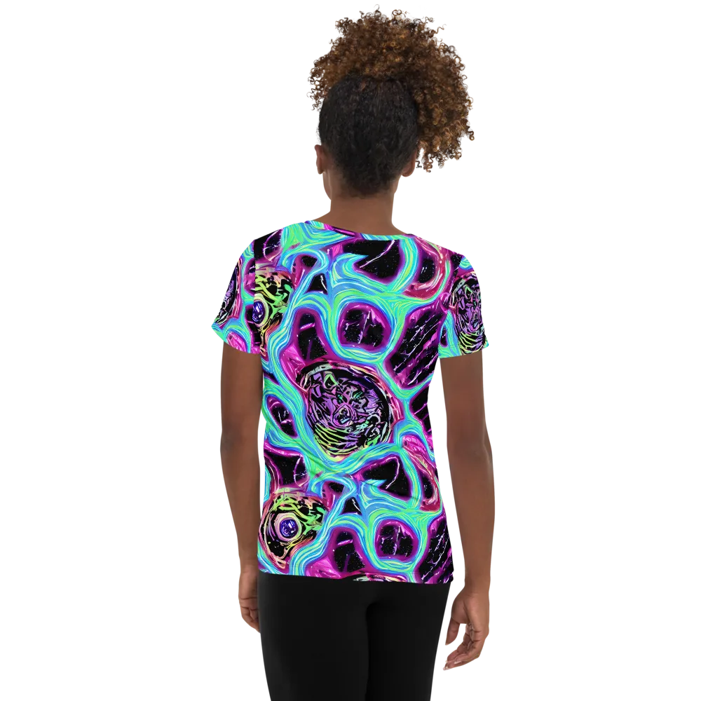Cosmic Lava on Women's Athletic T-Shirt — Back