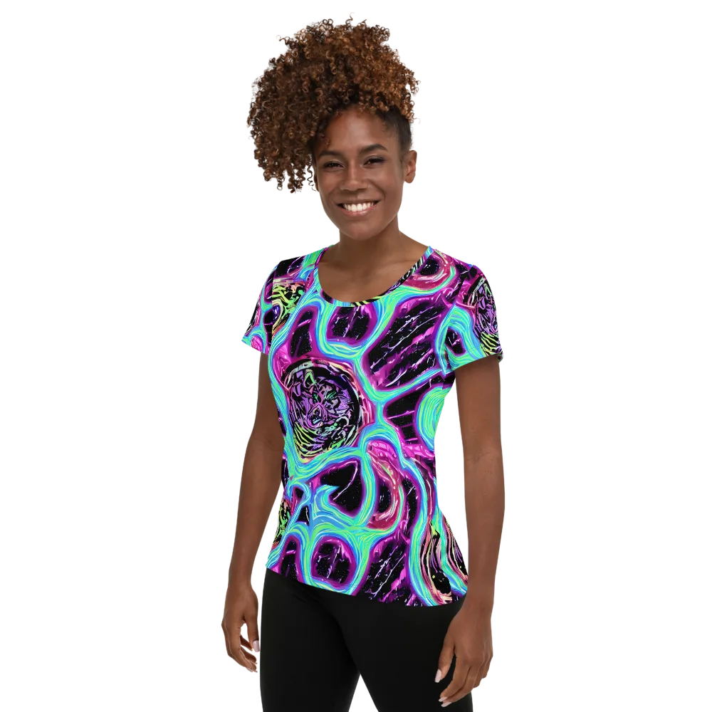 Cosmic Lava on Women's Athletic T-Shirt — Left