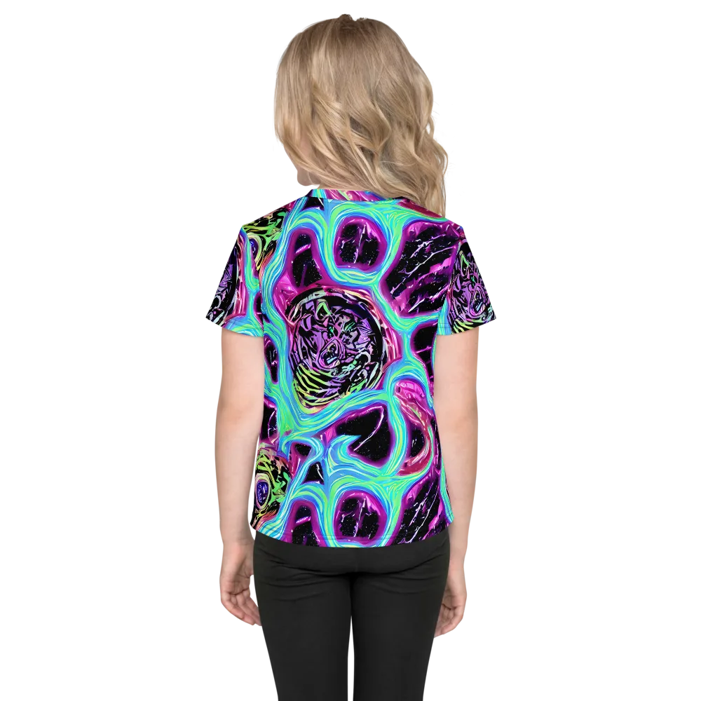 Cosmic Lava on Kids Crew Neck T-Shirt — Back