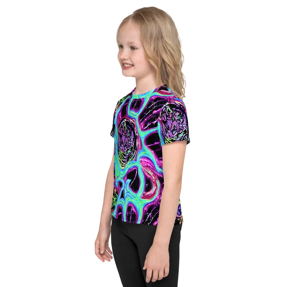 Cosmic Lava on Kids Crew Neck T-Shirt — Left