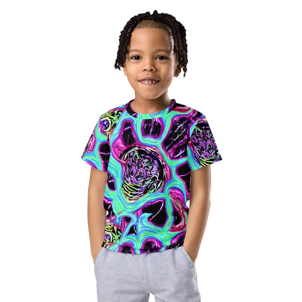 Cosmic Lava on Kids Crew Neck T-Shirt — Front