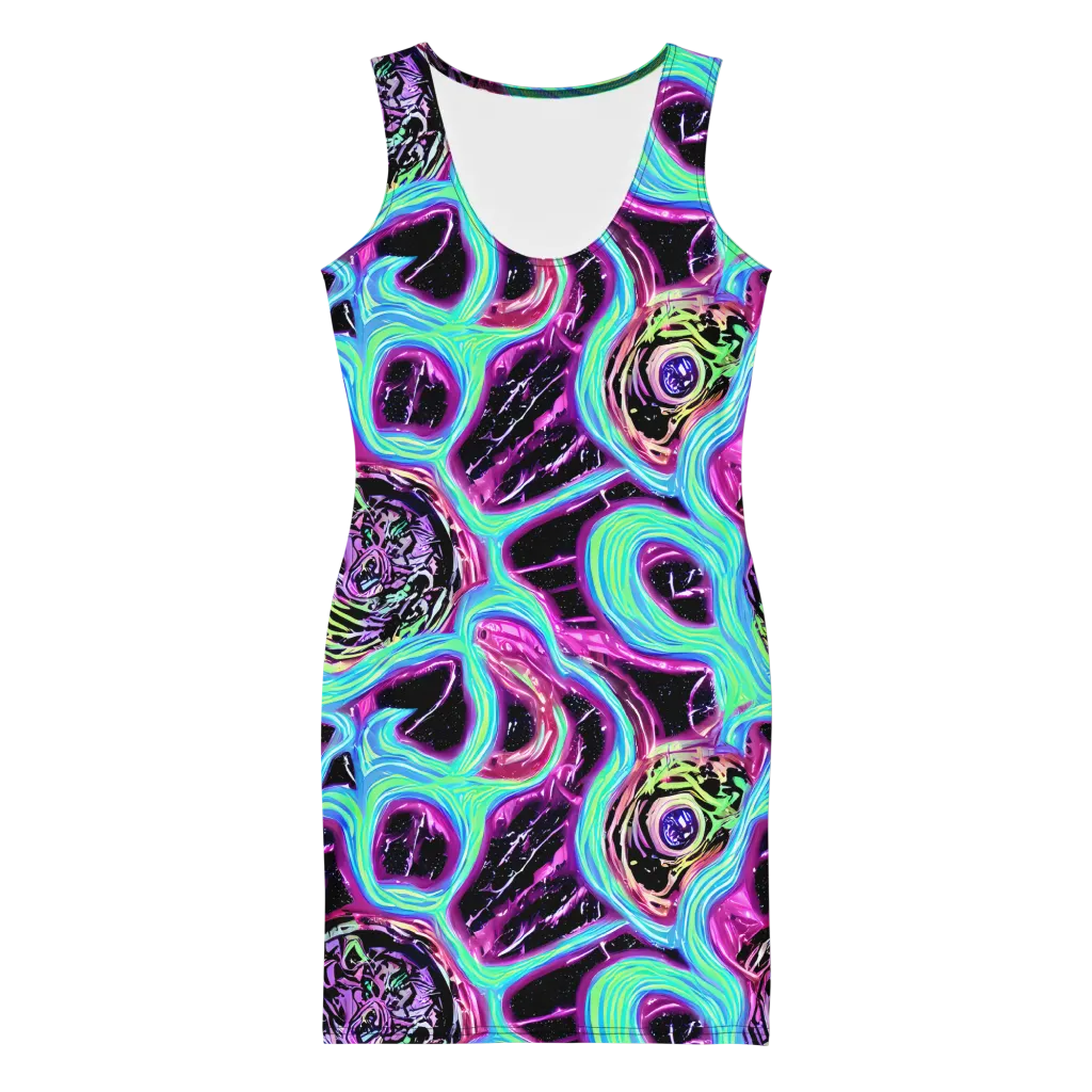 Cosmic Lava on Bodycon Dress — Front