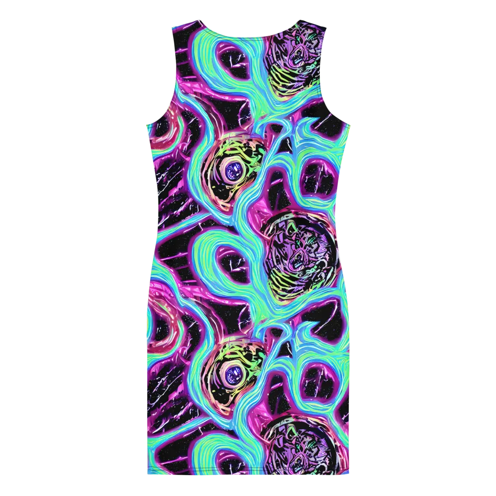 Cosmic Lava on Bodycon Dress — Back