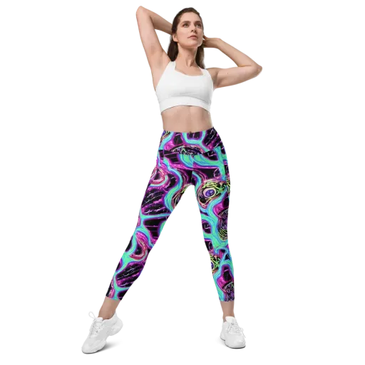 Cosmic Lava on a Leggings with Pockets