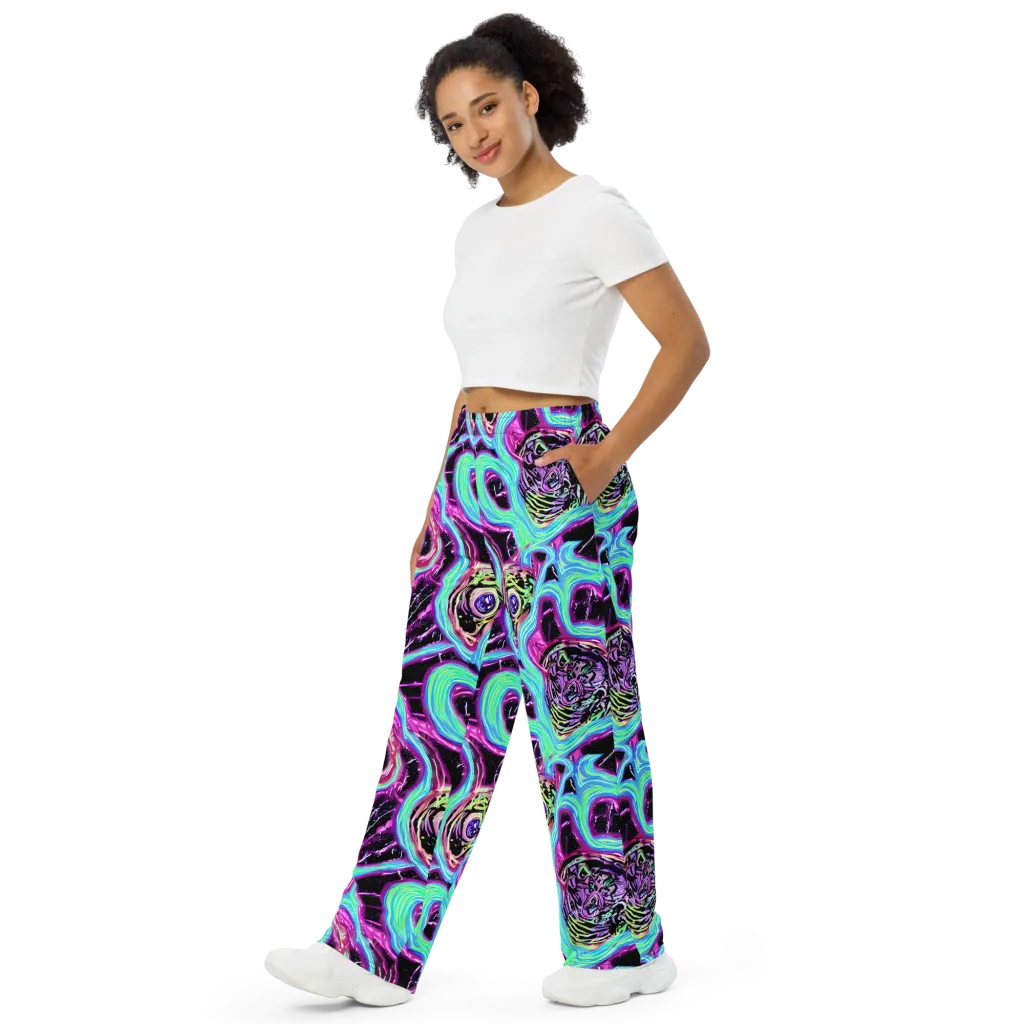 Cosmic Lava on Wide-Leg Pants — Left Front