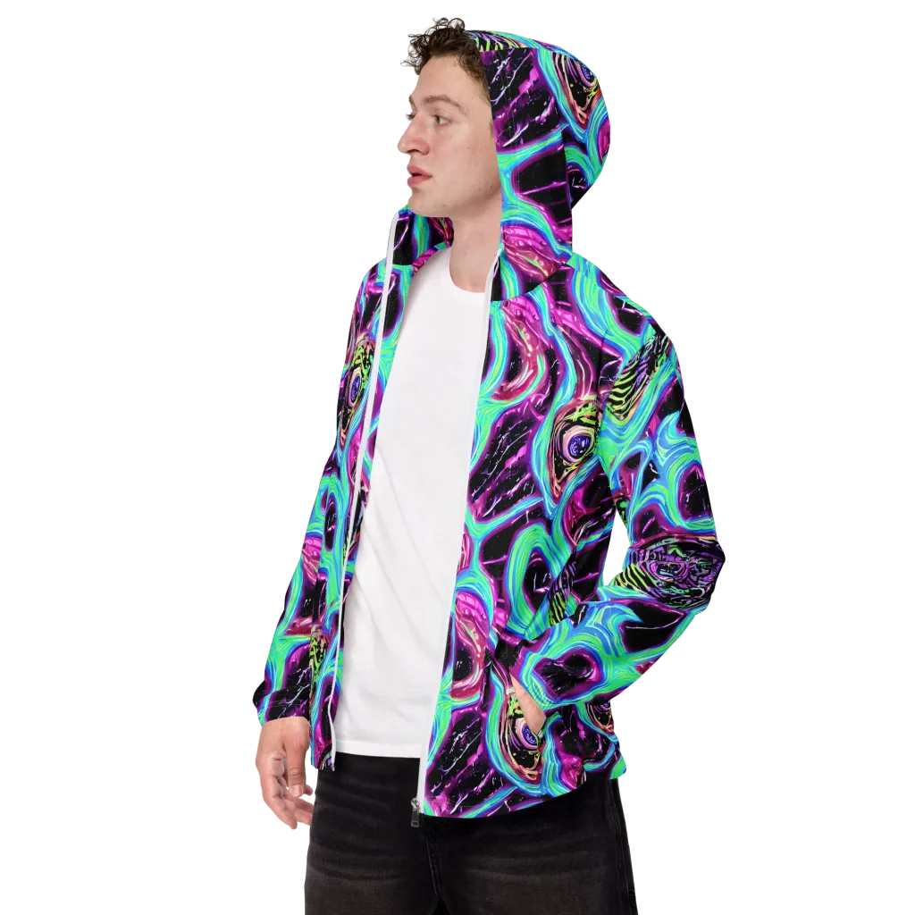Cosmic Lava on Men's Windbreaker — Left Front